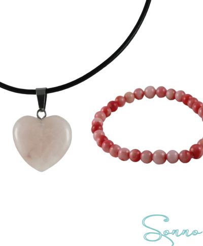 JEWELRY ROSE QUARTZ SET